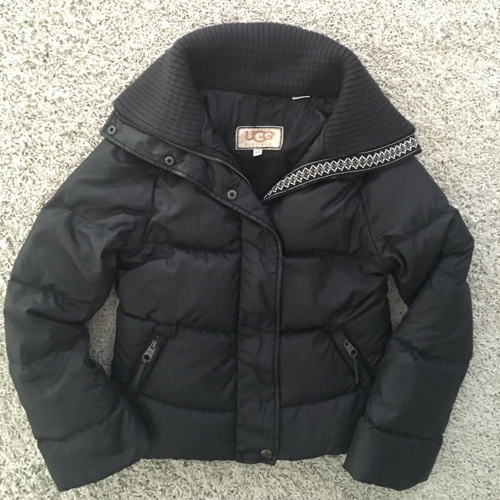Ugg Black Down Filled Nylon Puffer Jacket Coat
